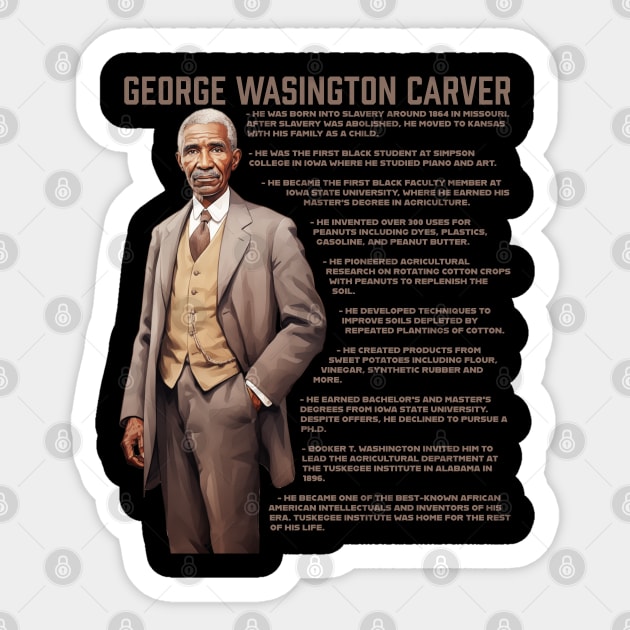 George Washington Carver Facts Sticker by UrbanLifeApparel